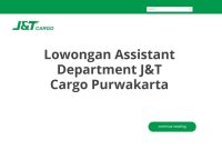 Lowongan Assistant Department J&T Cargo Purwakarta