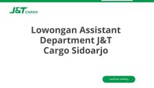 Lowongan Assistant Department J&T Cargo Sidoarjo