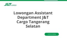 Lowongan Assistant Department J&T Cargo Tangerang Selatan