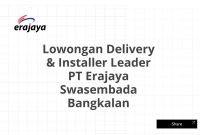 Lowongan Delivery & Installer Leader PT Erajaya Swasembada Bangkalan