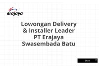 Lowongan Delivery & Installer Leader PT Erajaya Swasembada Batu