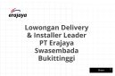 Lowongan Delivery & Installer Leader PT Erajaya Swasembada Bukittinggi