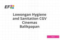 Lowongan Hygiene and Sanitation CGV Cinemas Balikpapan