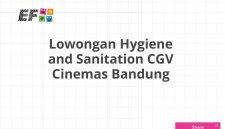 Lowongan Hygiene and Sanitation CGV Cinemas Bandung