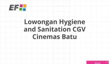 Lowongan Hygiene and Sanitation CGV Cinemas Batu