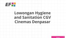 Lowongan Hygiene and Sanitation CGV Cinemas Denpasar