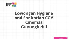 Lowongan Hygiene and Sanitation CGV Cinemas Gunungkidul