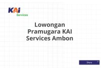 Lowongan Pramugara KAI Services Ambon