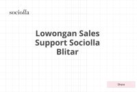 Lowongan Sales Support Sociolla Blitar