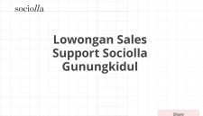 Lowongan Sales Support Sociolla Gunungkidul