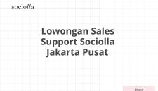 Lowongan Sales Support Sociolla Jakarta Pusat