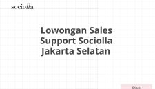 Lowongan Sales Support Sociolla Jakarta Selatan