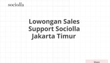 Lowongan Sales Support Sociolla Jakarta Timur