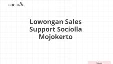 Lowongan Sales Support Sociolla Mojokerto