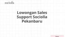 Lowongan Sales Support Sociolla Pekanbaru