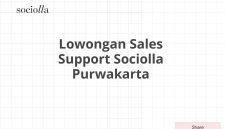 Lowongan Sales Support Sociolla Purwakarta