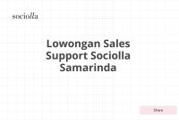 Lowongan Sales Support Sociolla Samarinda