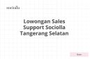 Lowongan Sales Support Sociolla Tangerang Selatan