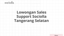 Lowongan Sales Support Sociolla Tangerang Selatan