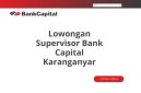 Lowongan Supervisor Bank Capital Karanganyar