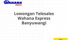 Lowongan Telesales Wahana Express Banyuwangi