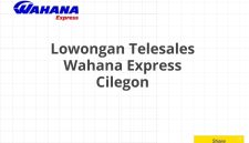 Lowongan Telesales Wahana Express Cilegon