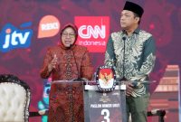 Tri Rismaharini saat mengikuti debat Pilgub Jatim 2024 (Dok. Ist)