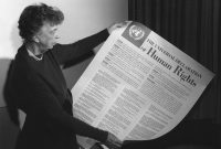 Universal Declaration of Human Rights sebagai Piagam HAM Sedunia ditetapkan pada 10 Desember 1948 oleh Majelis Umum PBB, tonggak penting hak asasi manusia