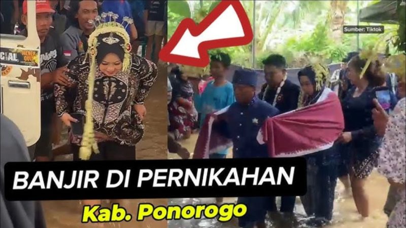  Warga Ponorogo Langsungkan Pernikahan di Tengah Banjir (Dok. Ist)