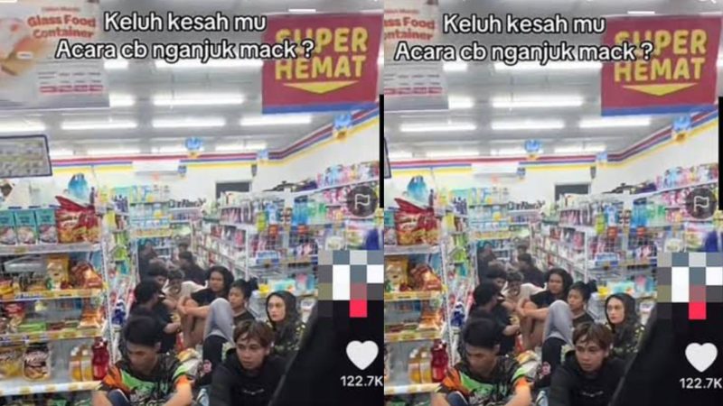 Puluhan Pemuda Klub Motor CB Nganjuk Berulah di Indomaret (Dok. Ist)